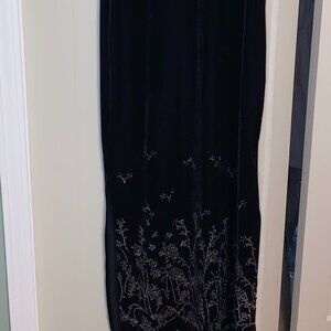 Vintage Black Velvet Maxi Dress